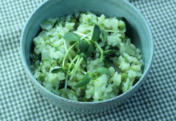 spring garlic risotto