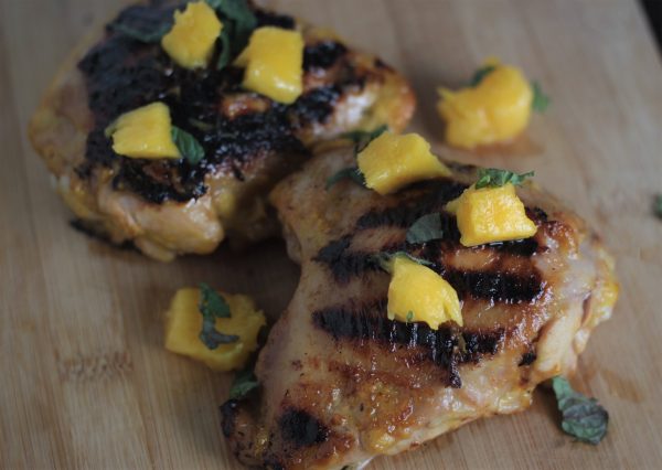 grilled mango chicken thighs